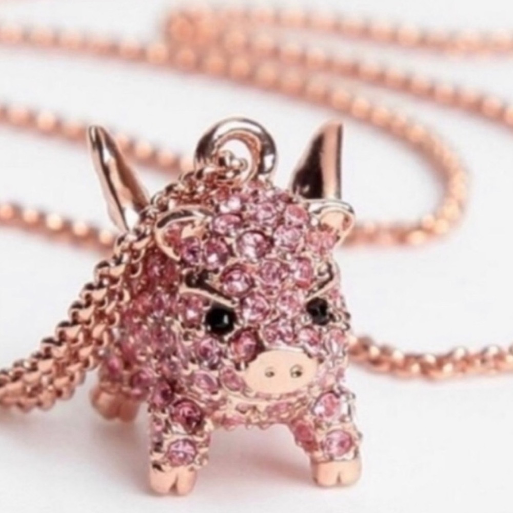 Kate Spade Pink Pig Pendant Necklace